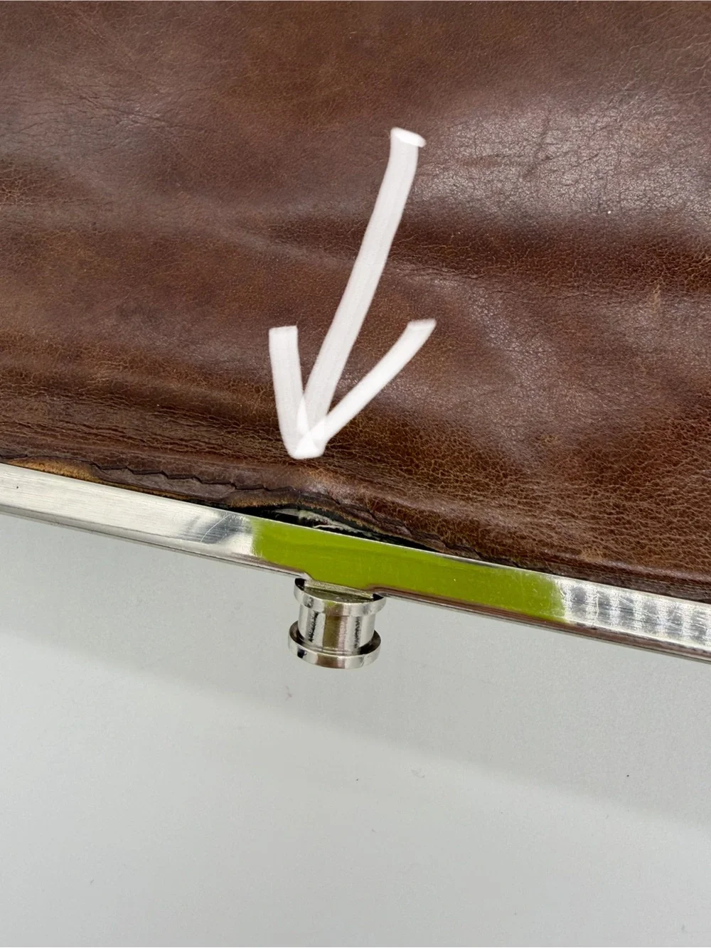 HOBO Brown Leather Frame Clutch
